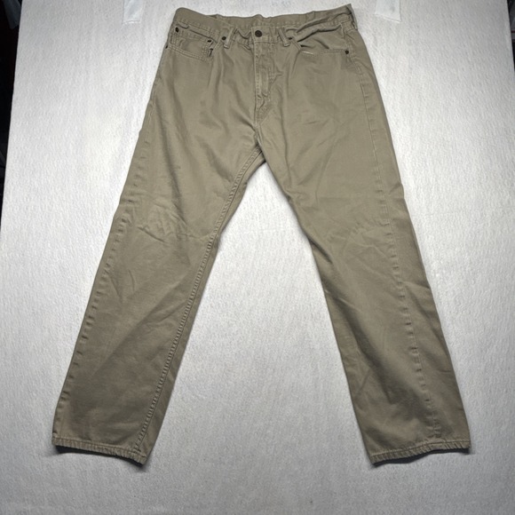 Levi's Other - Levi's 505 Mens Pants Khaki Chino Straight Fit Cotton Casual Brown Levis W38X32
